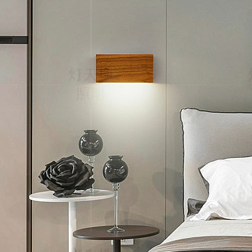 Mode Wall Lamp Simple Vintage Walnut Wood Living Room Bedroom