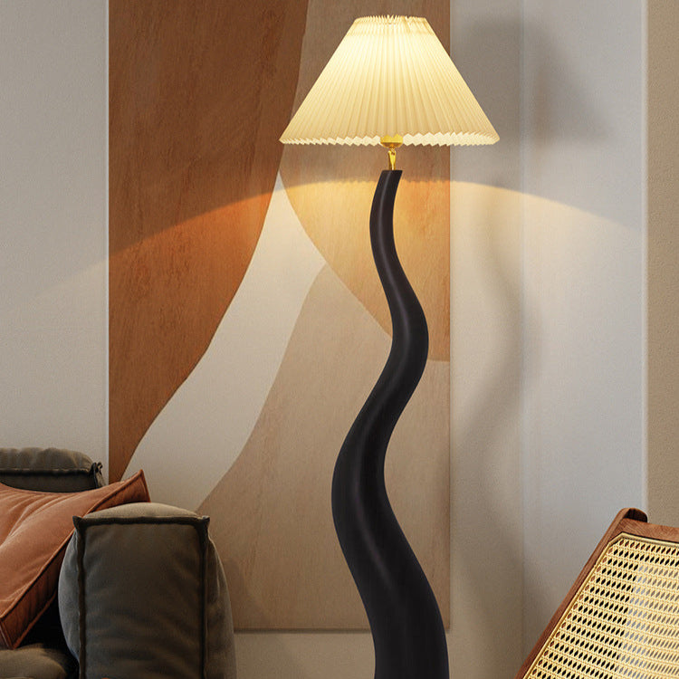 Mode Floor Lamp Handmade Wood-Shade Walnut Living Room Bedroom