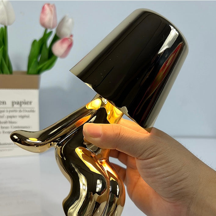 Yono Table Lamp Modern Minimalist Cartoon Gold Silver Resin Bedroom Living Room