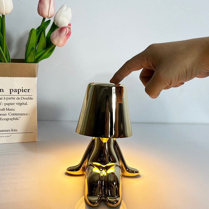 Yono Table Lamp Modern Minimalist Cartoon Gold Silver Resin Bedroom Living Room