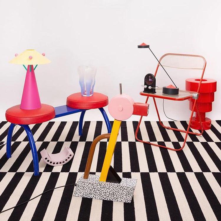 Yono Table Lamp Memphis Birdie Geometry Modern Metal Bedroom