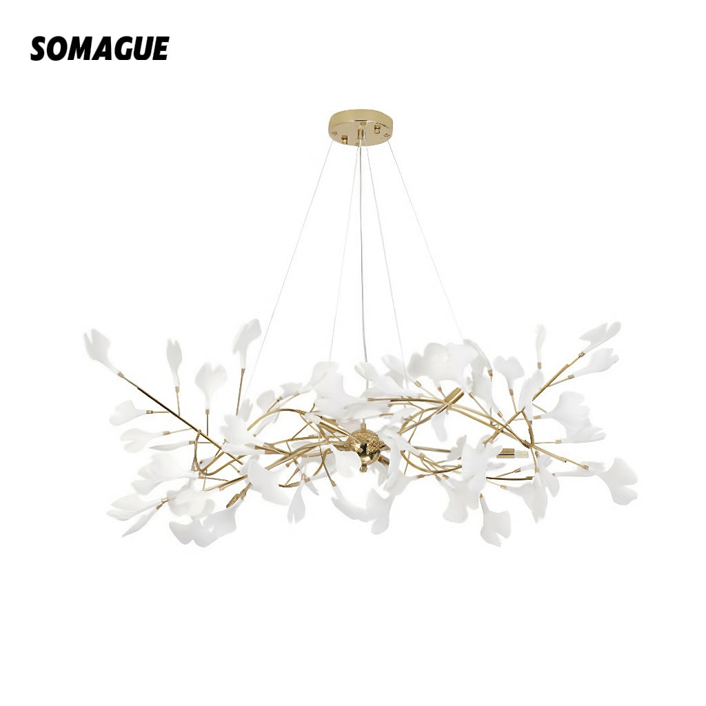 Aura Chandelier Luxury Acrylic Modern LED Gold Metal Living Room