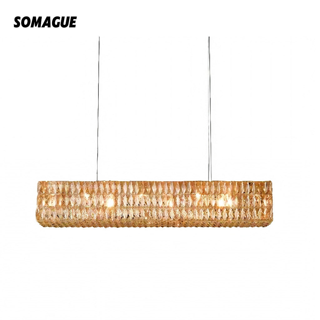 Aura Chandelier Luxury Rectangular Crystal Living Room Dining Room