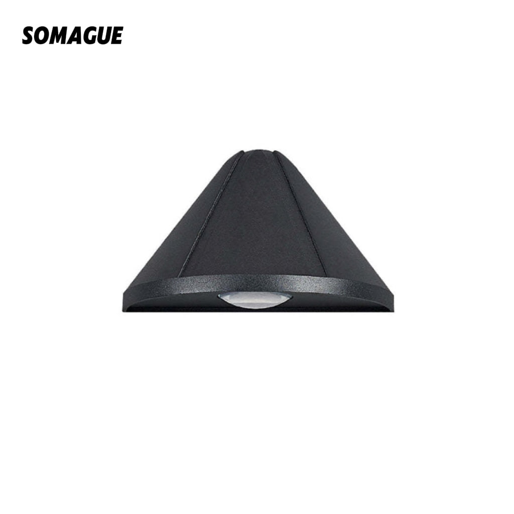 Edge Wall Lamp Modern Outdoor Metal Cone Shape Black Garden