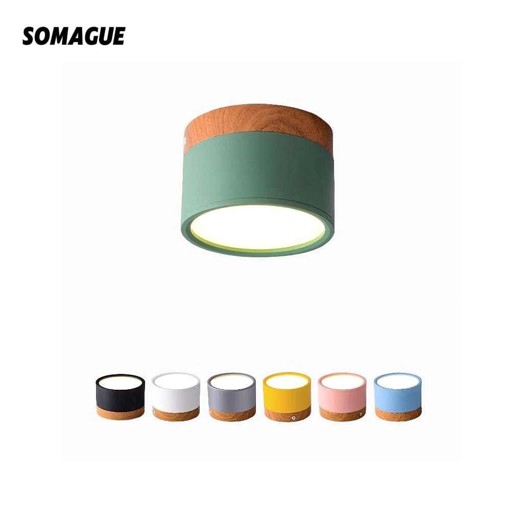 Halo Flush Mount Ceiling Light Modern Cylindrical Metal Acrylic