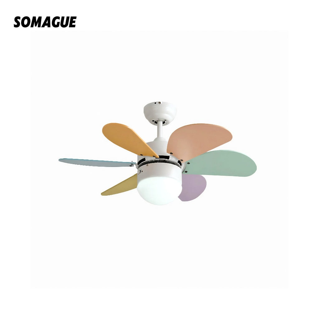 Halo Ceiling Fan With Light 5 Blades Round Modern Living Room