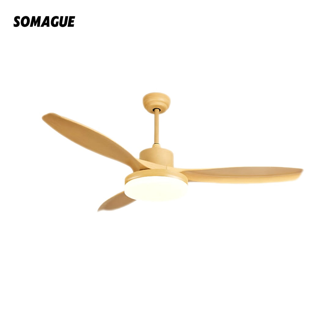 Haven Ceiling Fan With Light DC Basic 3 Blades Wood Living Room