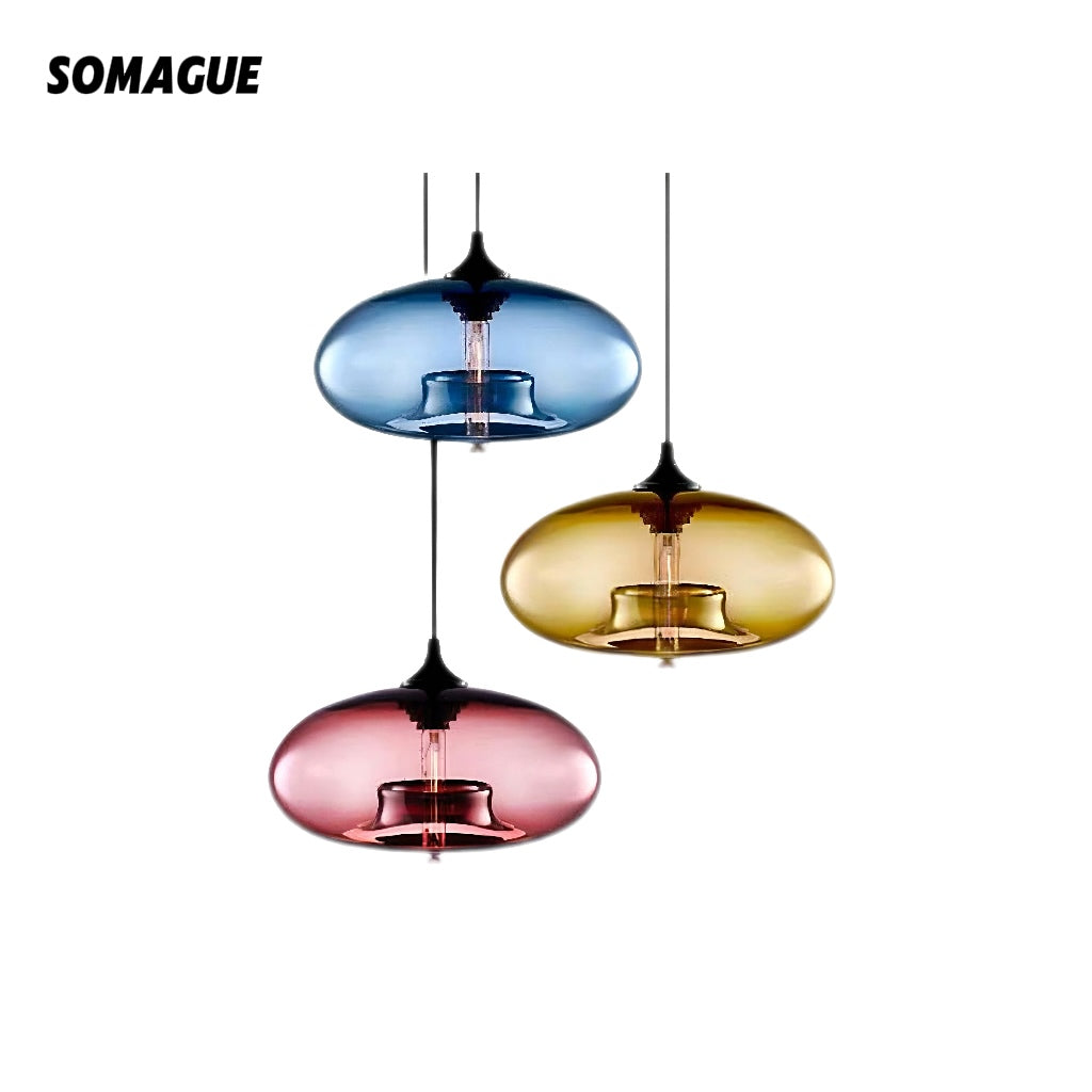 Mode Pendant Light Modern Bread Shape Glass Living Room Bedroom