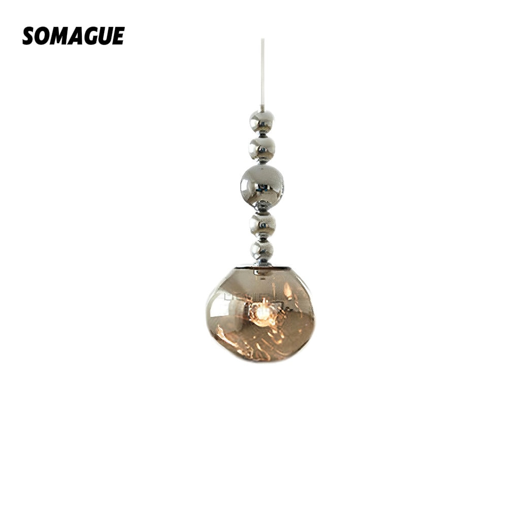 Mode Pendant Light Retro Metal Chrome Acrylic LED Bedroom Living Room