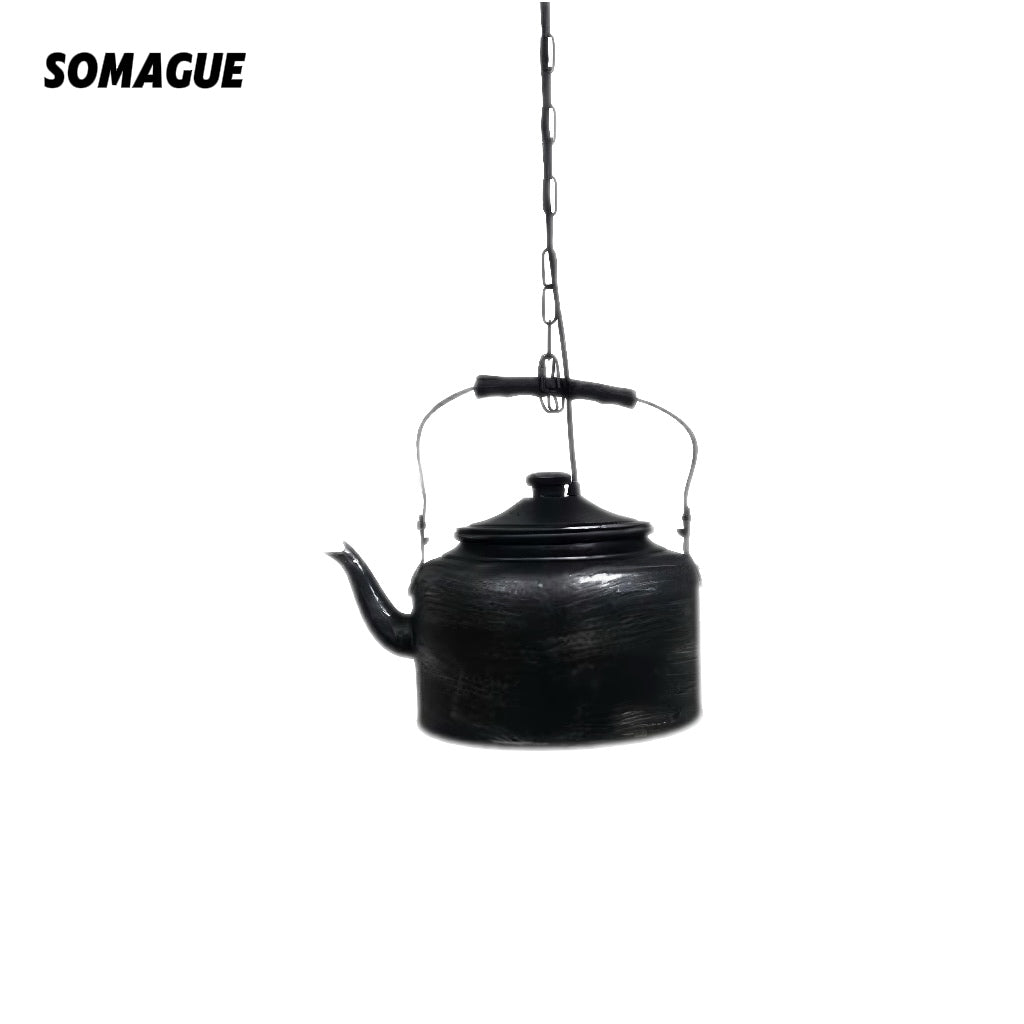 Mode Pendant Light Vintage Metal Tea Pot Rustic Matte Restaurant