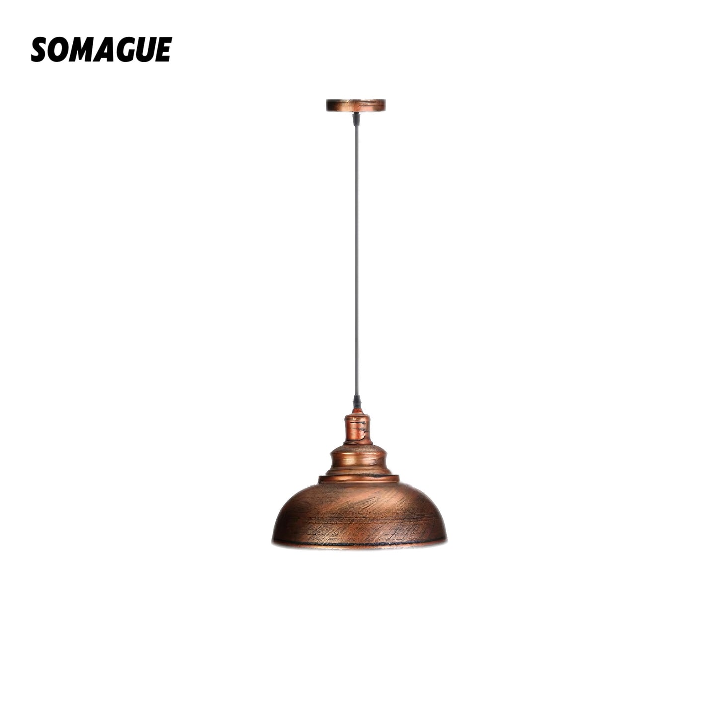 Mode Pendant Light Dome Industrial Metal Copper Living Room