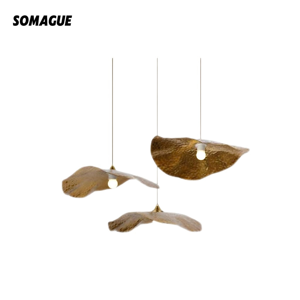Mode Pendant Light Metal Leaf Lotus Natural Dining Room