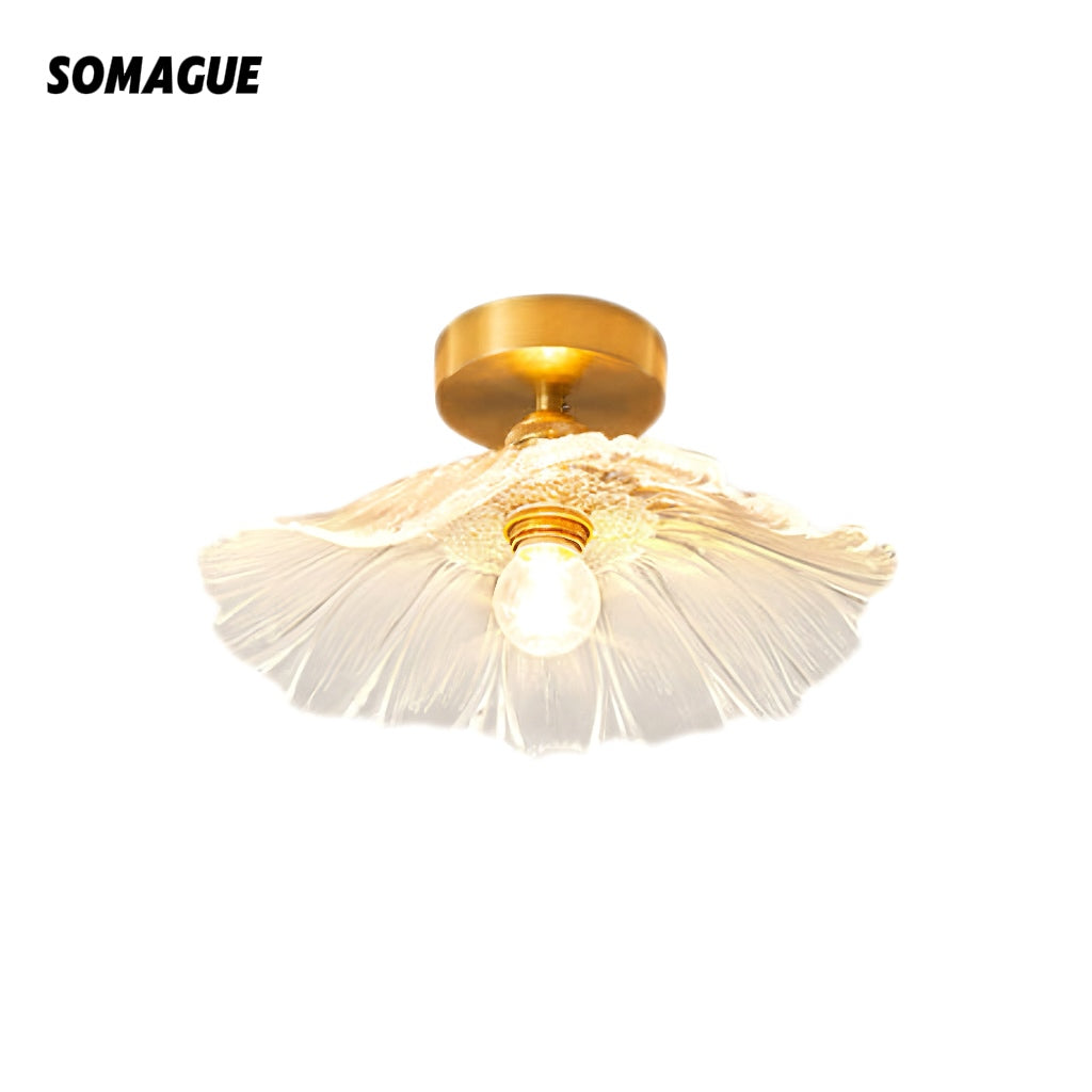 Nexa Ceiling Light Recessed Floral Glass Art Deco Living Room Dining Room