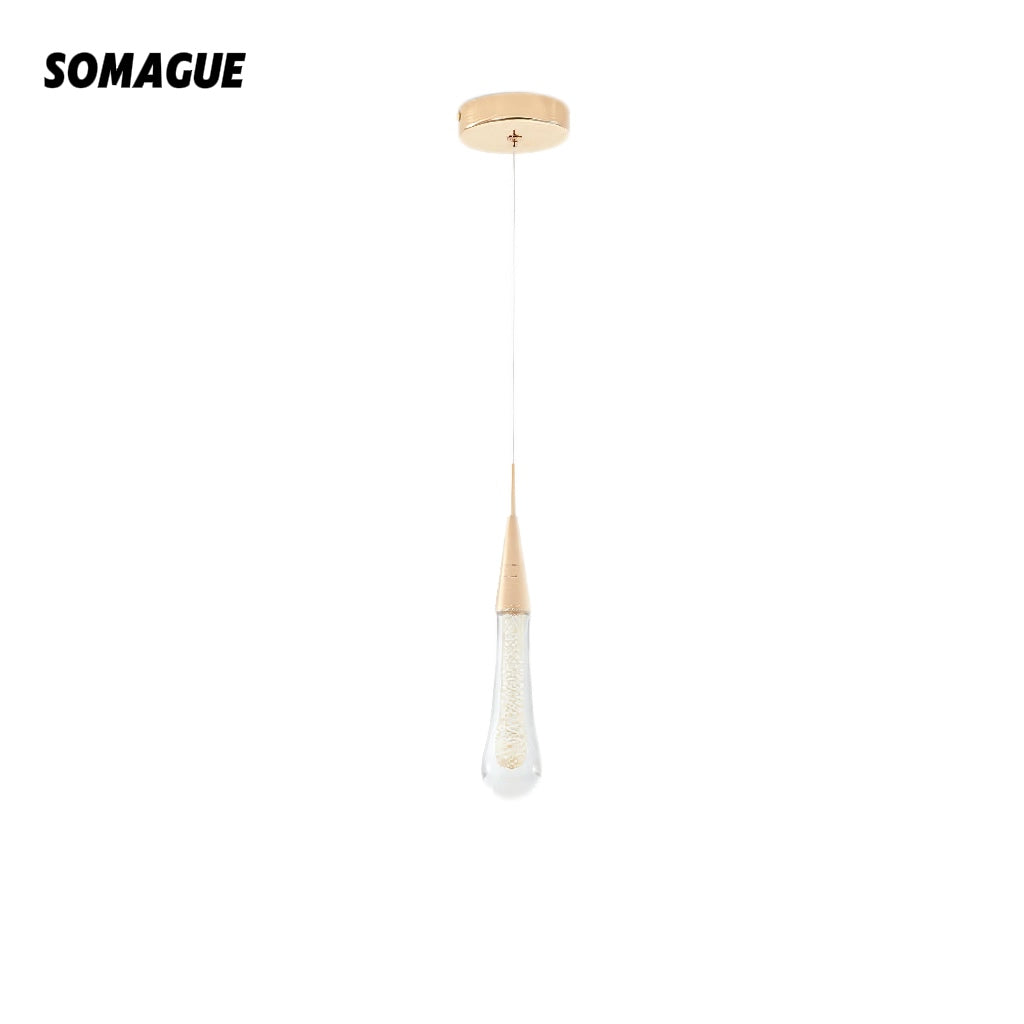 Nexa Lámpara Colgante Lágrima Cristal Metal Dormitorio Salón