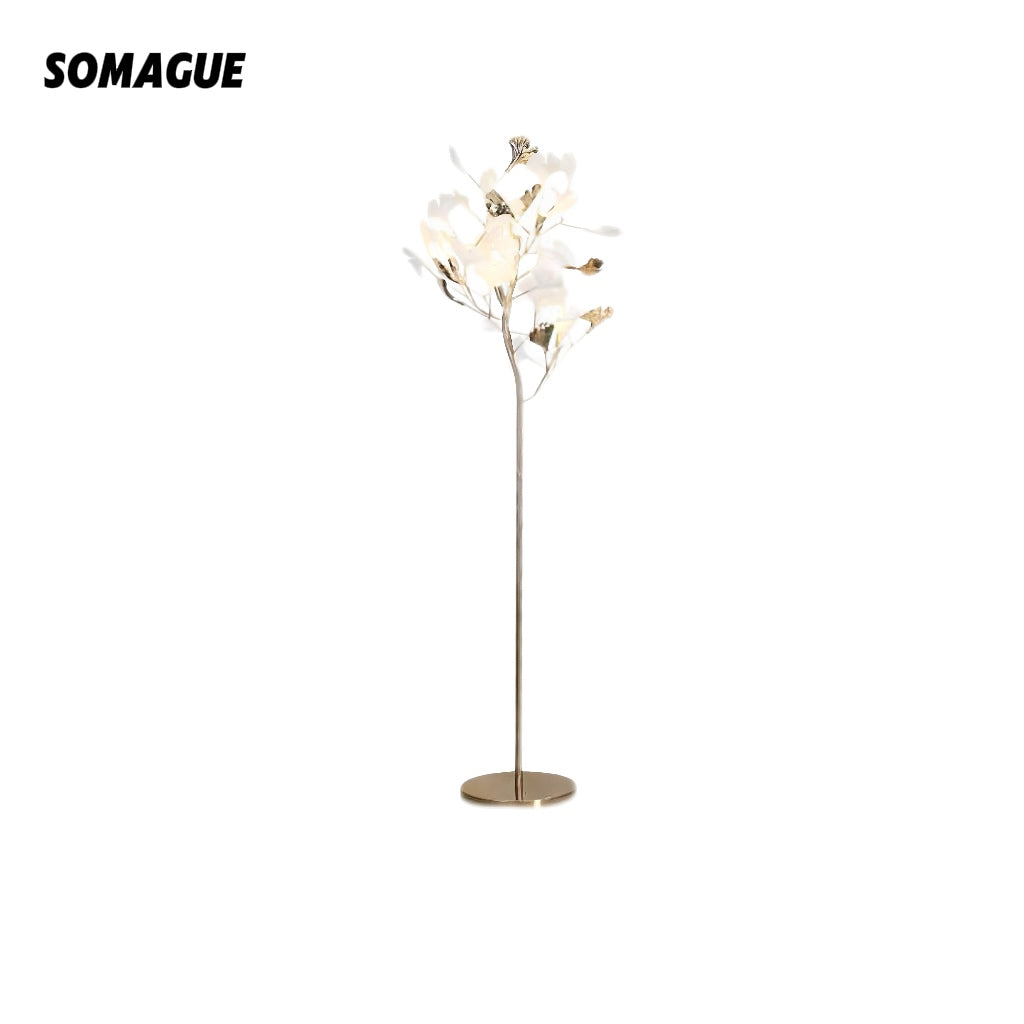 Yono Floor Lamp Artistic Study Metal Ceramic Leaf Living Room