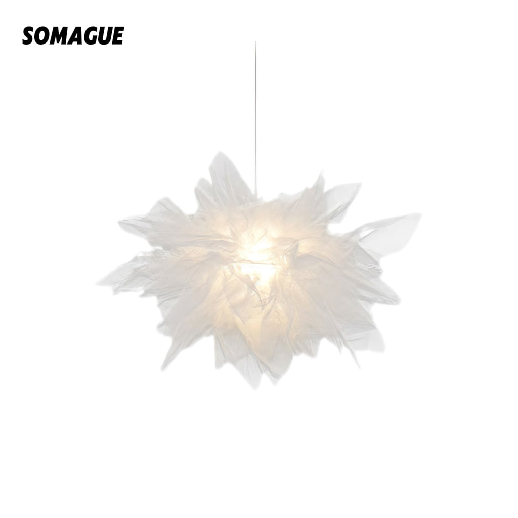 Yono Pendant Light Modern Flower Shape Fabric Bedroom