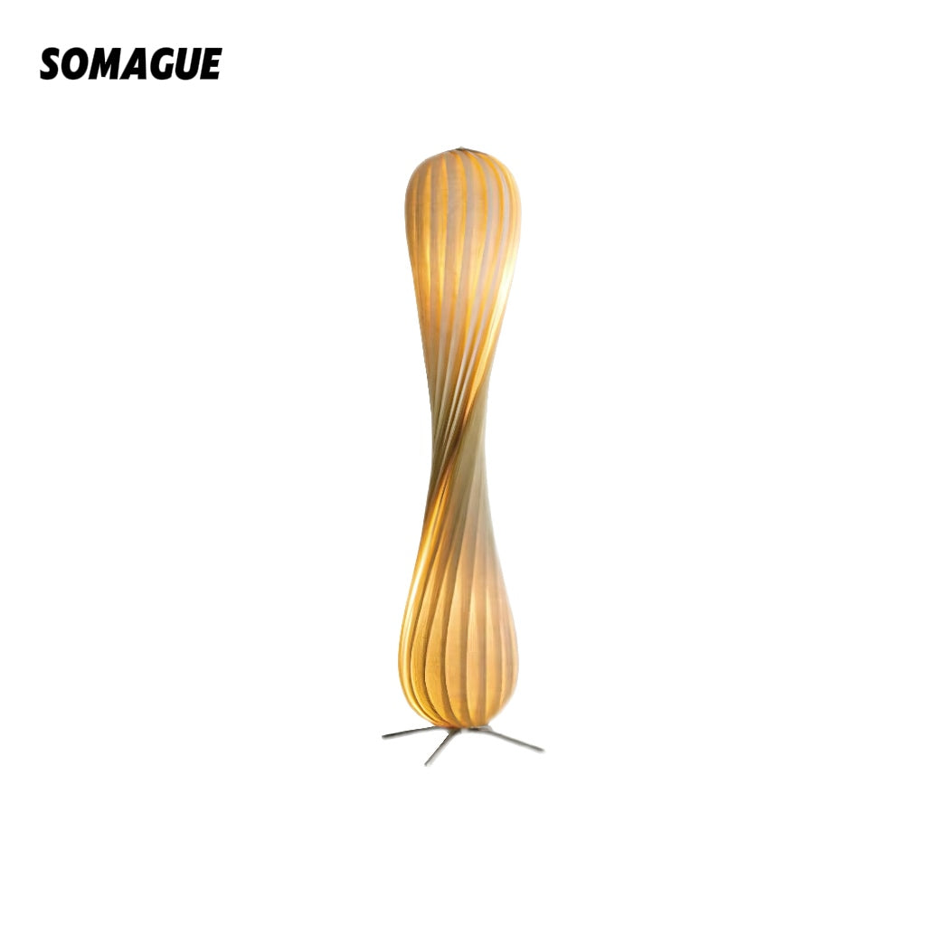 Yono Floor Lamp Modern Twisted Wood Living Room Bedroom