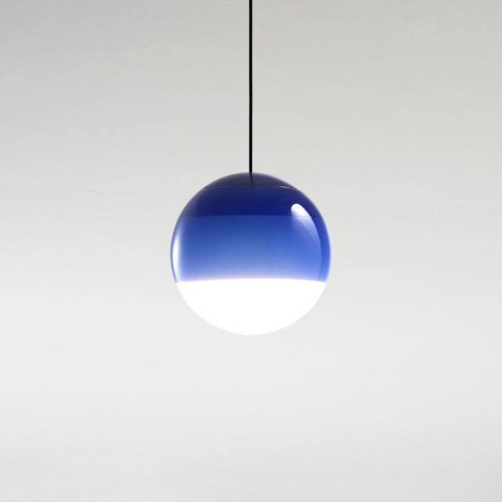 Halo Pendant Light Coloured Glass Bubble Contemprory Living Room