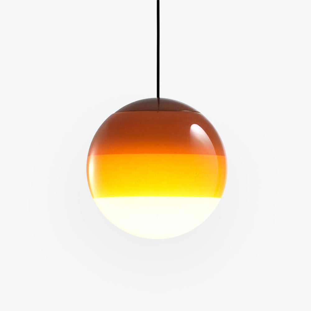 Halo Pendant Light Coloured Glass Bubble Contemprory Living Room