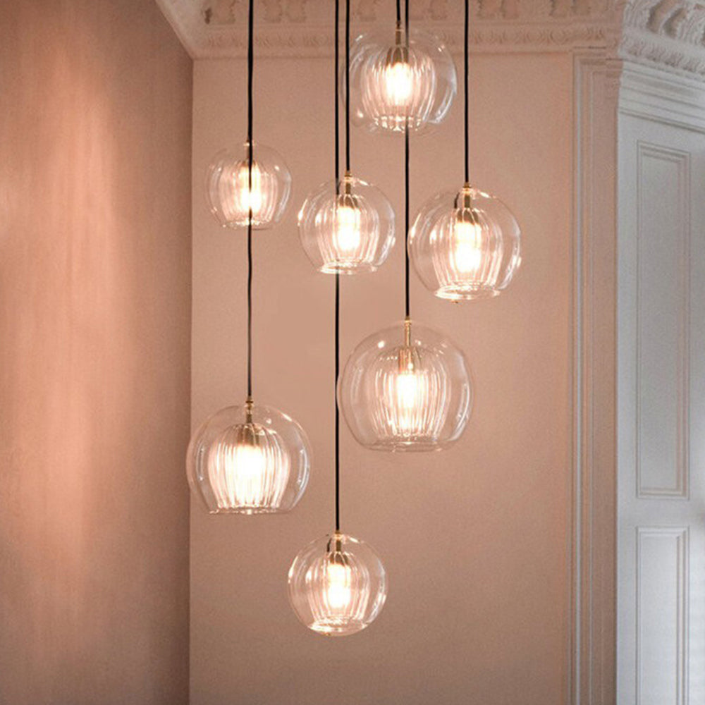 Halo Pendant Light Nordic Glass Globe for Bedroom Living Room