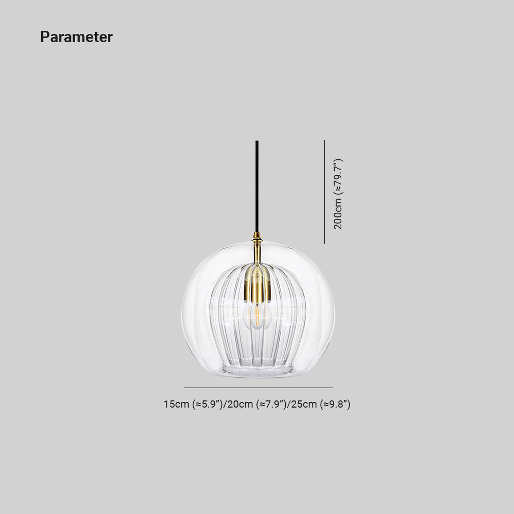 Halo Pendant Light Nordic Glass Globe for Bedroom Living Room