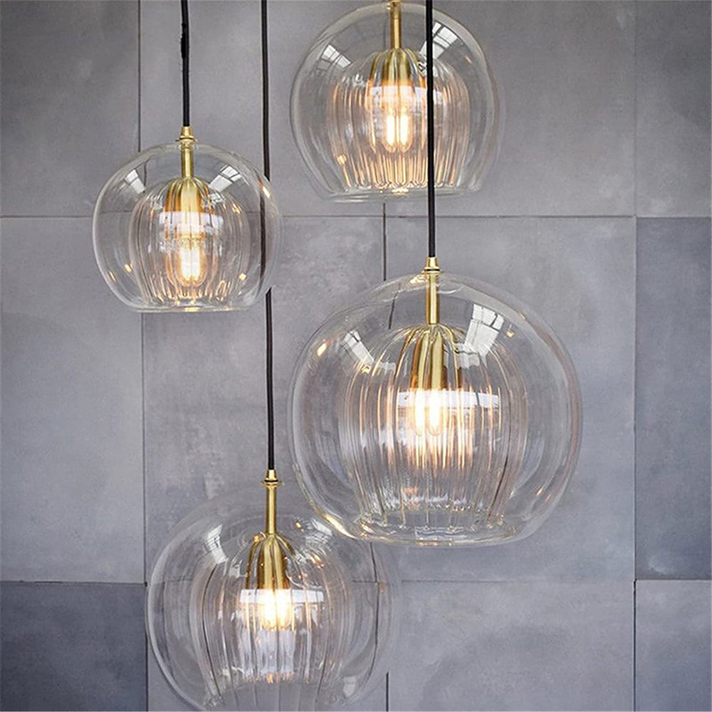 Halo Pendant Light Nordic Glass Globe for Bedroom Living Room