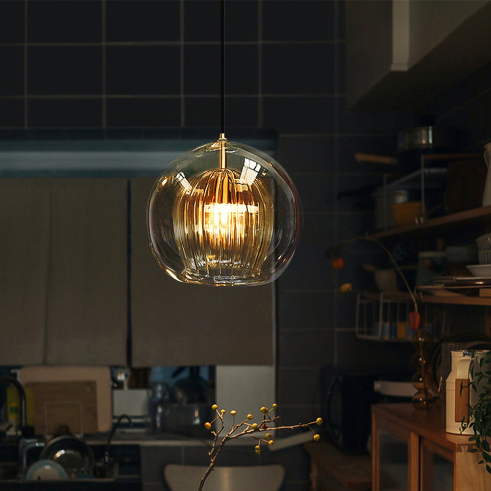 Halo Pendant Light Nordic Glass Globe for Bedroom Living Room