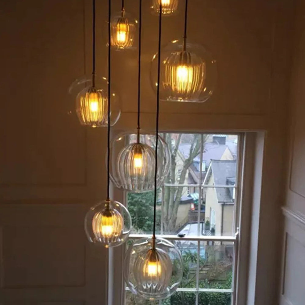 Halo Pendant Light Nordic Glass Globe for Bedroom Living Room