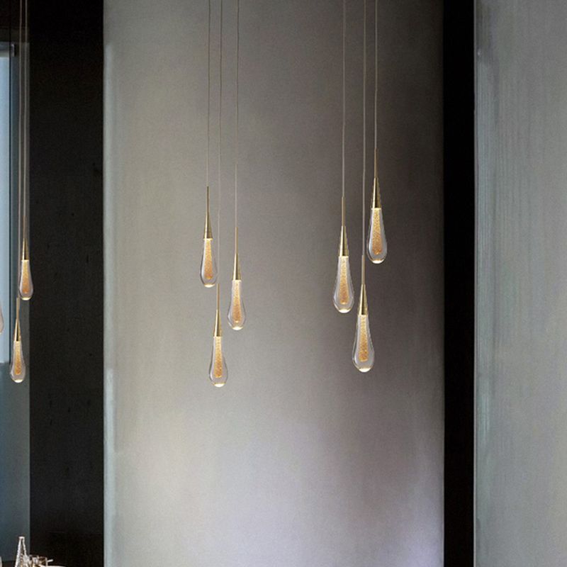 Nexa Lámpara Colgante Lágrima Cristal Metal Dormitorio Salón