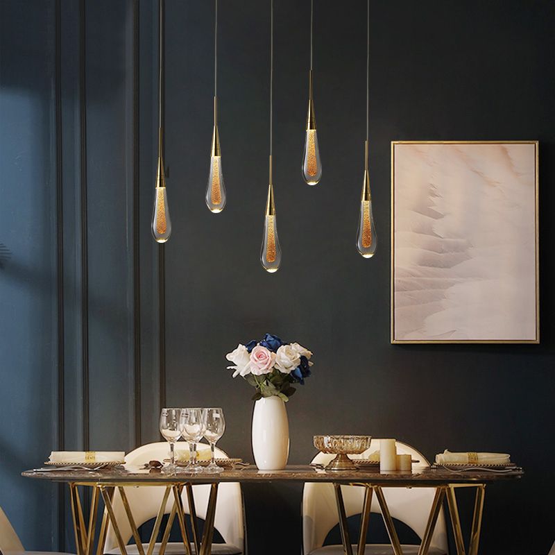 Nexa Lámpara Colgante Lágrima Cristal Metal Dormitorio Salón