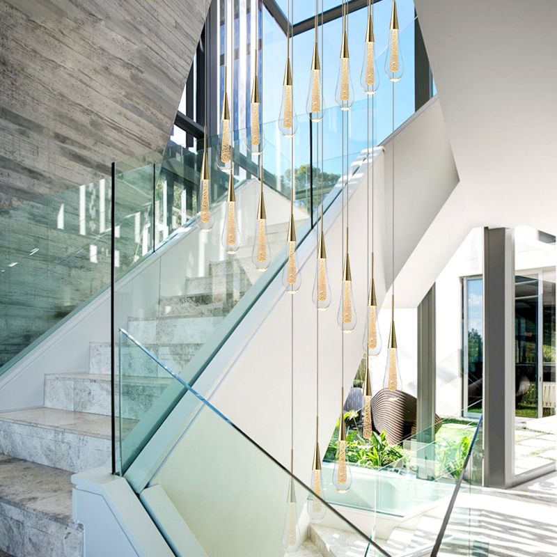 Nexa Lámpara Colgante Lágrima Cristal Metal Dormitorio Salón