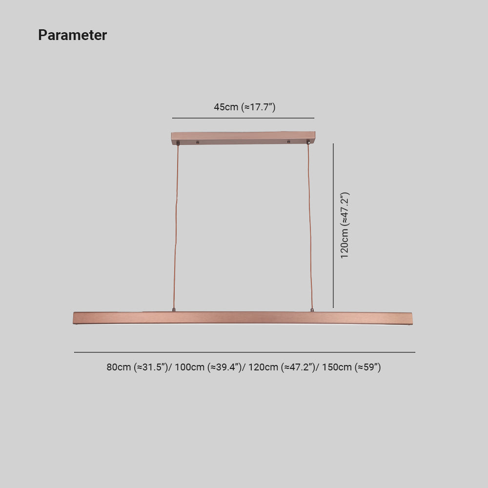 Elys LED Pendant Light Metal Linear Modern Dining Room Bedroom