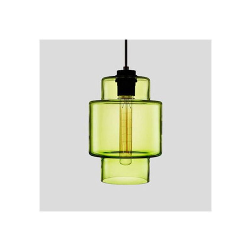 Yono Pendant Light Modern Metal Glass Cylindrical LED Art Deco Bedroom