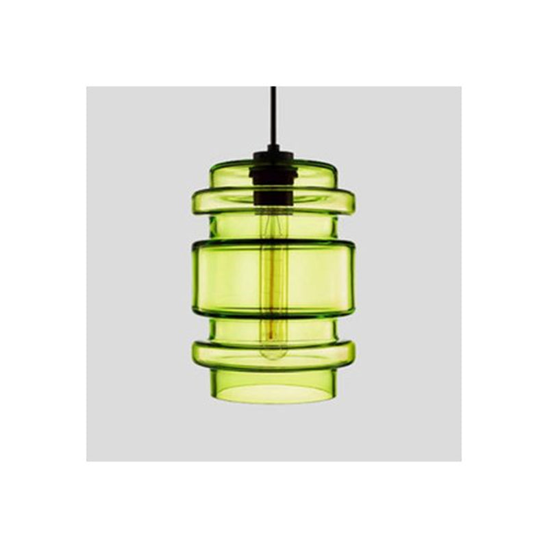 Yono Pendant Light Modern Metal Glass Cylindrical LED Art Deco Bedroom