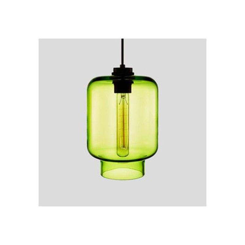 Yono Pendant Light Modern Metal Glass Cylindrical LED Art Deco Bedroom