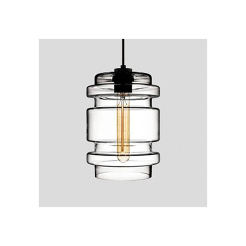 Yono Pendant Light Modern Metal Glass Cylindrical LED Art Deco Bedroom