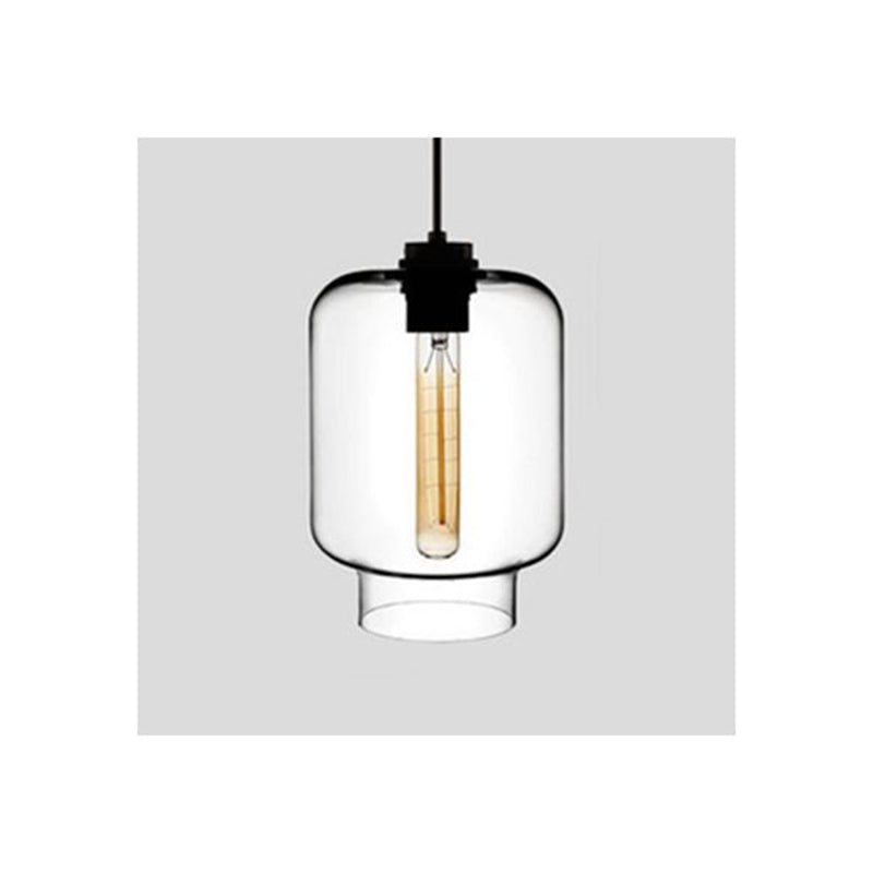 Yono Pendant Light Modern Metal Glass Cylindrical LED Art Deco Bedroom