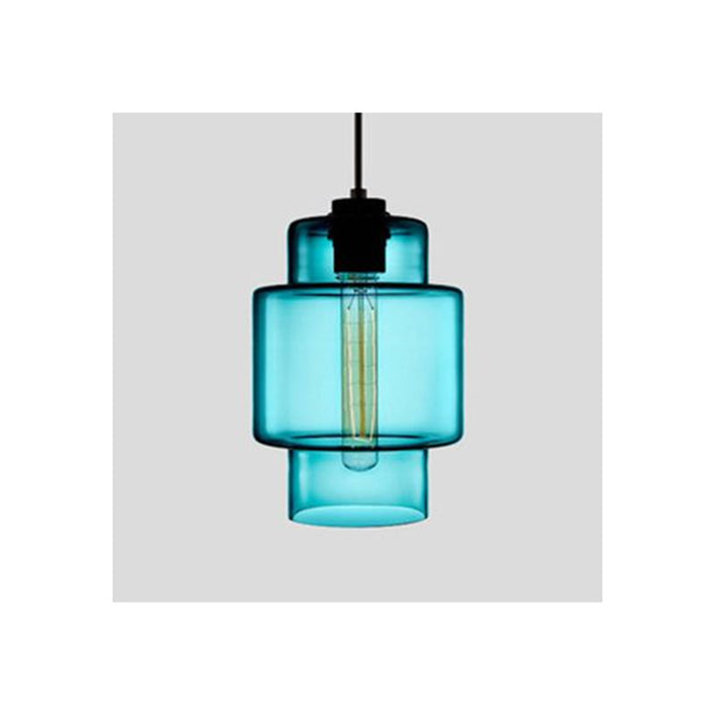 Yono Pendant Light Modern Metal Glass Cylindrical LED Art Deco Bedroom
