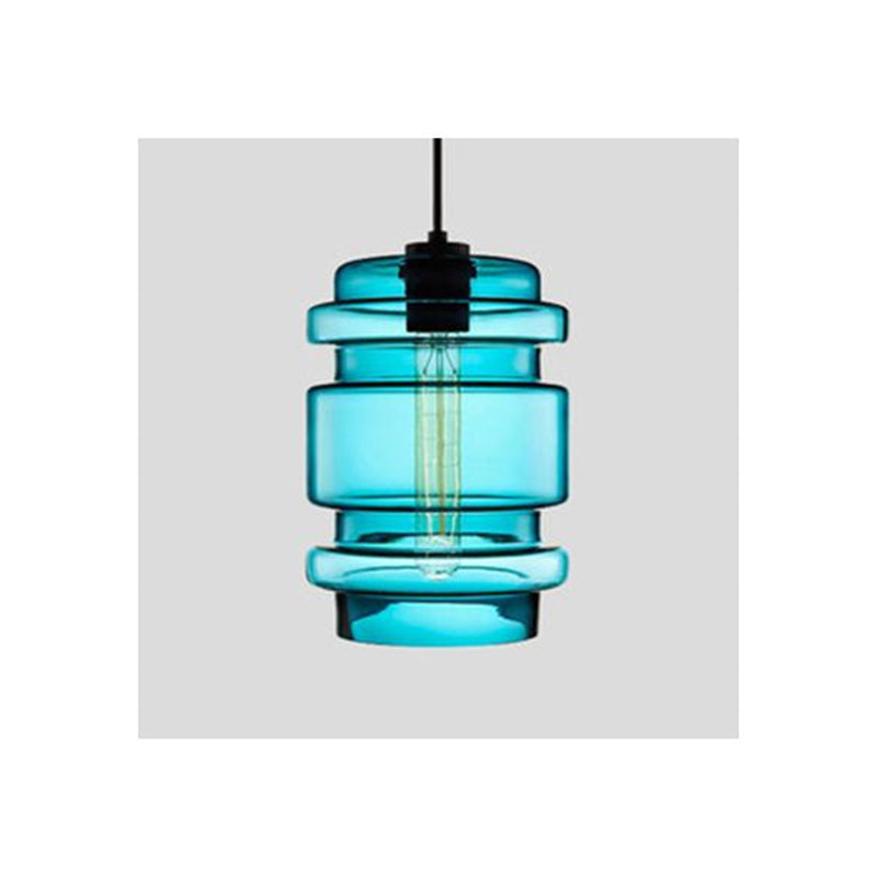 Yono Pendant Light Modern Metal Glass Cylindrical LED Art Deco Bedroom