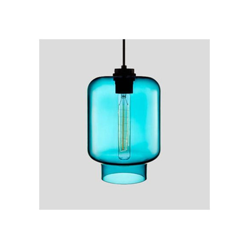 Yono Pendant Light Modern Metal Glass Cylindrical LED Art Deco Bedroom