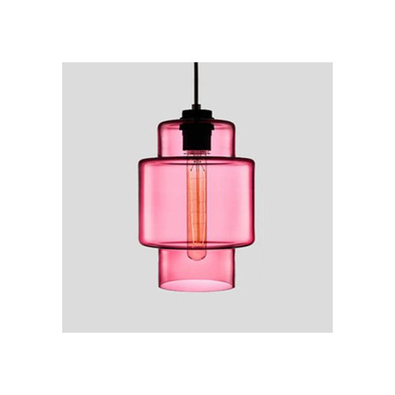 Yono Pendant Light Modern Metal Glass Cylindrical LED Art Deco Bedroom