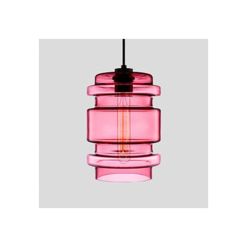 Yono Pendant Light Modern Metal Glass Cylindrical LED Art Deco Bedroom