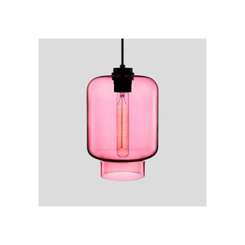 Yono Pendant Light Modern Metal Glass Cylindrical LED Art Deco Bedroom