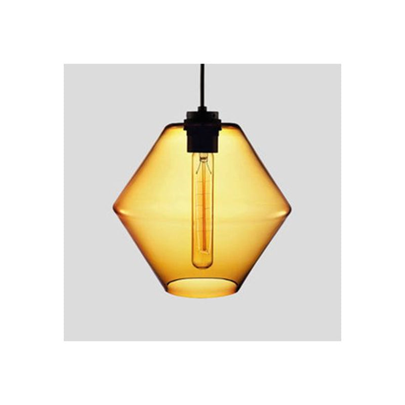 Yono Pendant Light Modern Metal Glass Cylindrical LED Art Deco Bedroom