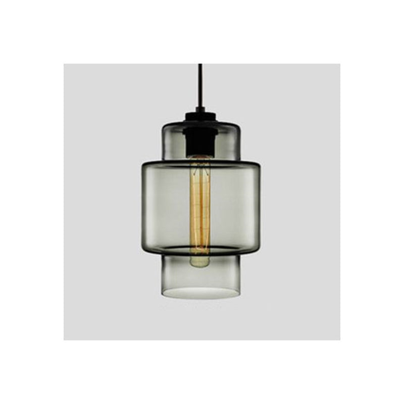 Yono Pendant Light Modern Metal Glass Cylindrical LED Art Deco Bedroom
