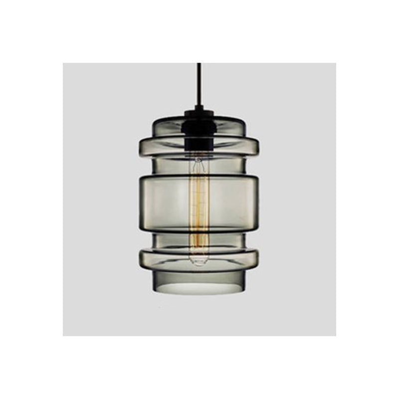 Yono Pendant Light Modern Metal Glass Cylindrical LED Art Deco Bedroom