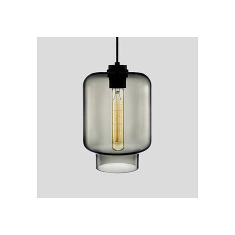 Yono Pendant Light Modern Metal Glass Cylindrical LED Art Deco Bedroom