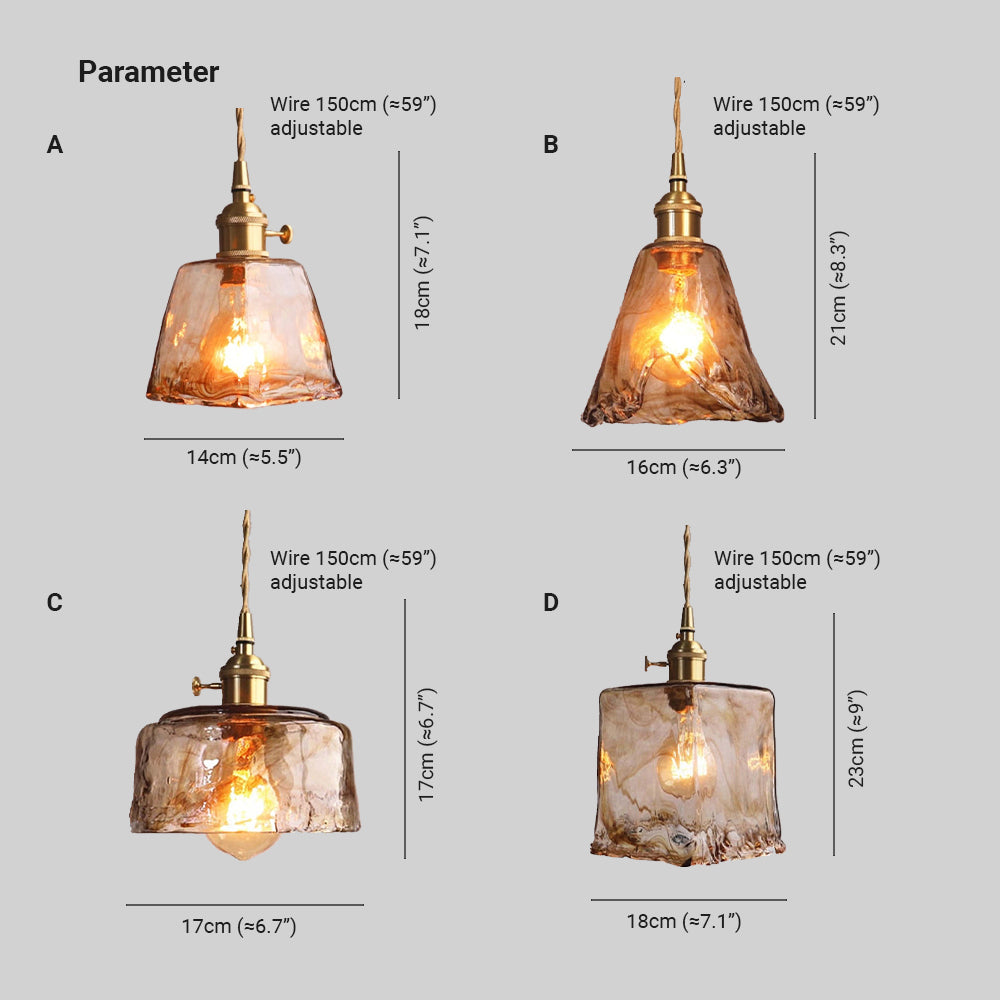 Mode Pendant Light Vintage Retro Industrial Glass Brass Living Room