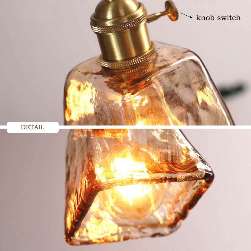 Mode Pendant Light Vintage Retro Industrial Glass Brass Living Room