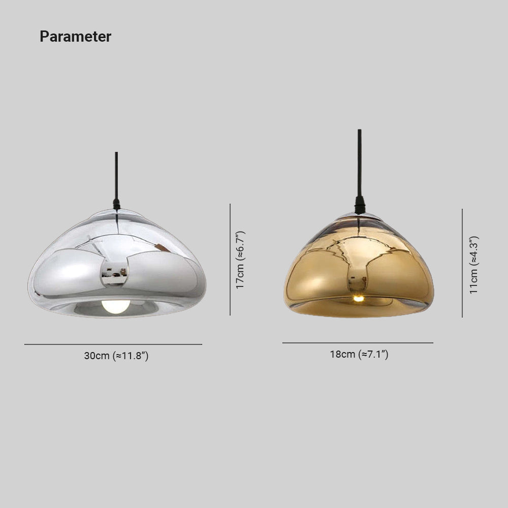 Halo Pendant Light Modern Glass Metal Bread Shape Dining Room